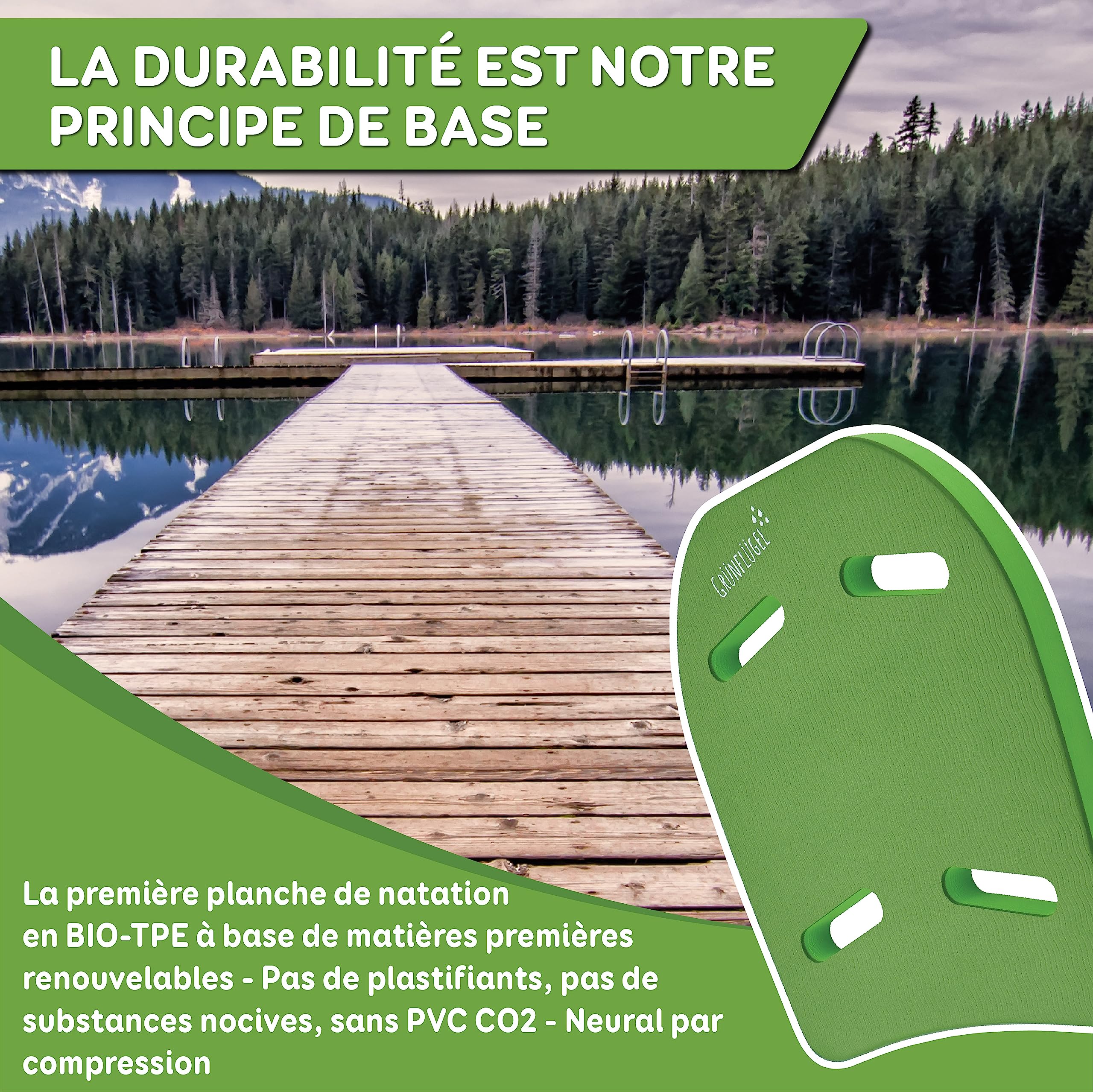 Planche Piscine Enfant 3 Ans - La Aide à Planche a Nager en Bio-TPE | Aide à la Natation Enfant 3-6 Ans | Bodyboard à la Natation Accessoires Aides à la Natation Piscine