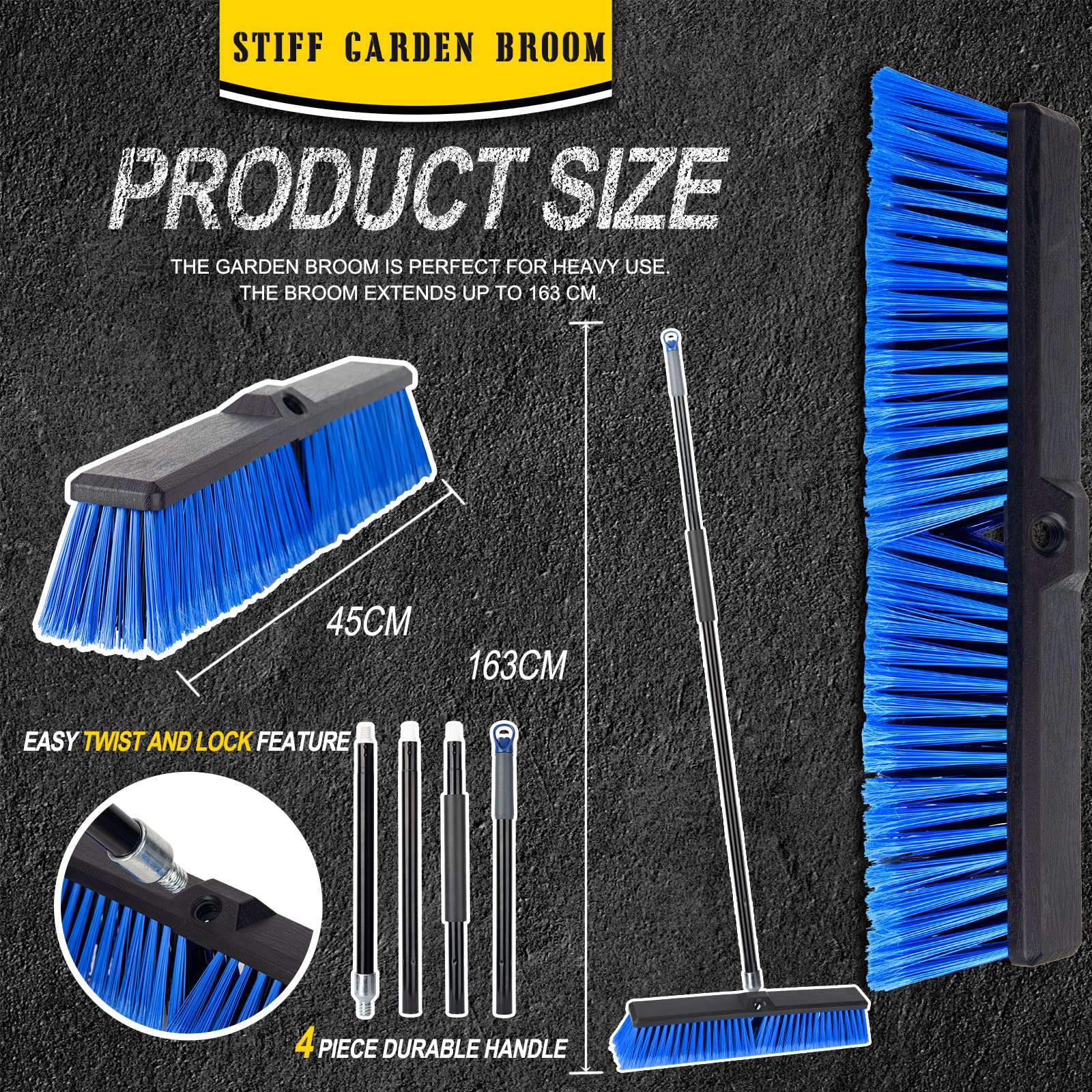 Talen Tools X Bezem 40 cm voor buiten met steel 160 cm