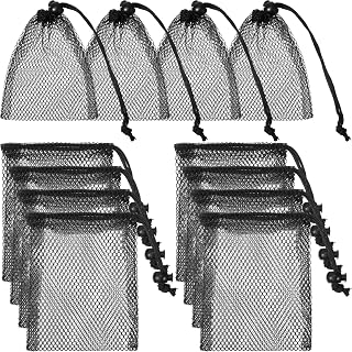 Nogeqi 10pcs Small Mesh Bags Drawstring, Black Mesh Bags Drawstring, 7.8" X 5.9"Mini Nylon Net Bag with Cord Lock for Travel Laundry Stuff Organizing Storage Bag