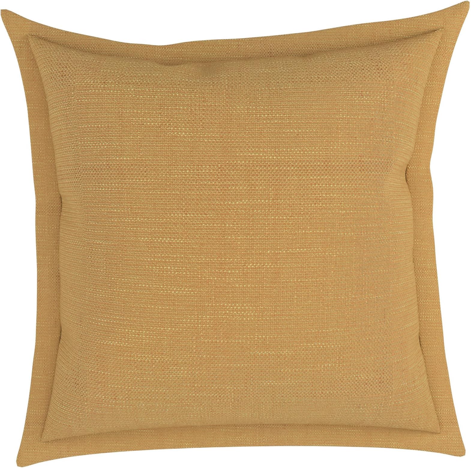 Indigo2ashNY Gold 22" x 22" Cotton Decorative Flange Throw Pillow in London Linen, Set of 2