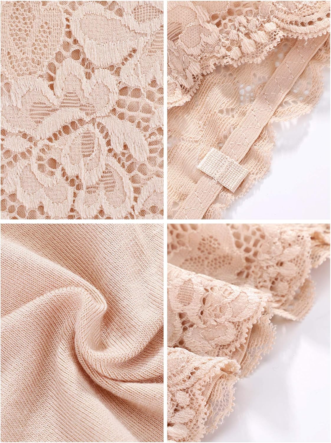 Boao 3 Pieces Women's Floral Lace Tube Top Bandeau Strapless Bras Seamless Stretchy Chest Wrap - Image 4