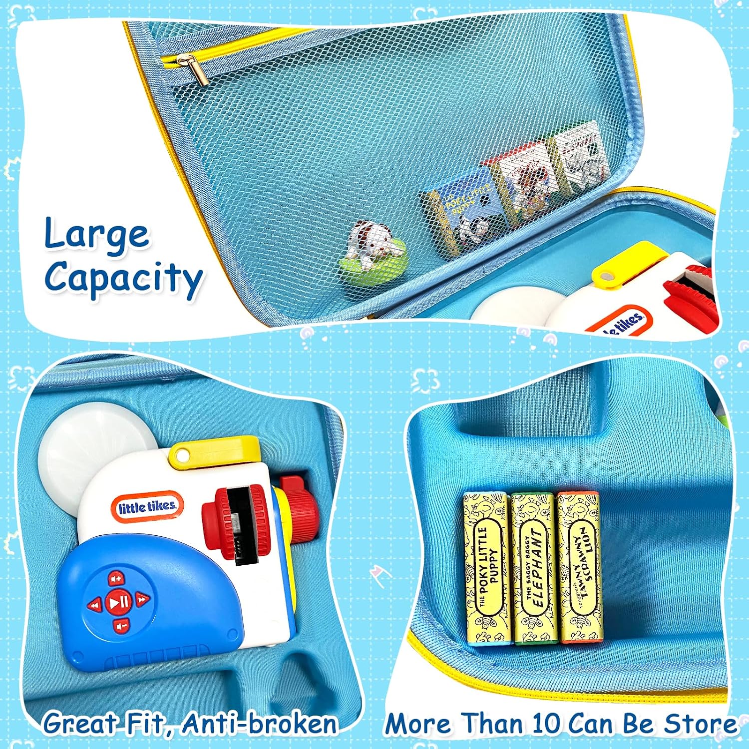 Deluxe Case Compatible with Little Tikes Story Dream Machine Starter Set- Protective Storage for Toddler's Audio Play, Books, and Littles Character Collection (Story Dream Machine NOT included)