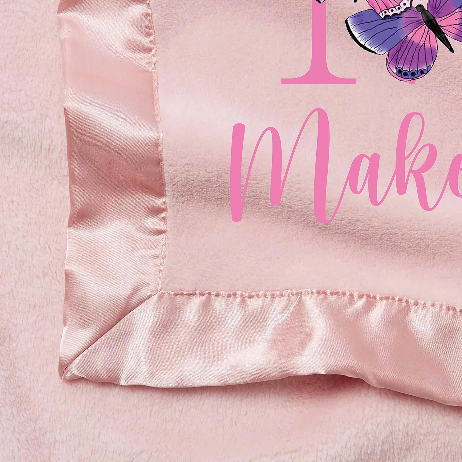 Personalized Baby Blanket for Girls - Pink - Newborn or Infant Gift with Name - Personalized Baby Gift - Baby Blankets - Baby Girl Newborn Essentials - Baby Registry Search - Butterfly