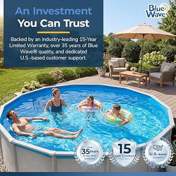 Blue Wave 12 ft Round Overlap Pool Liner for Above Ground Pools, Blue