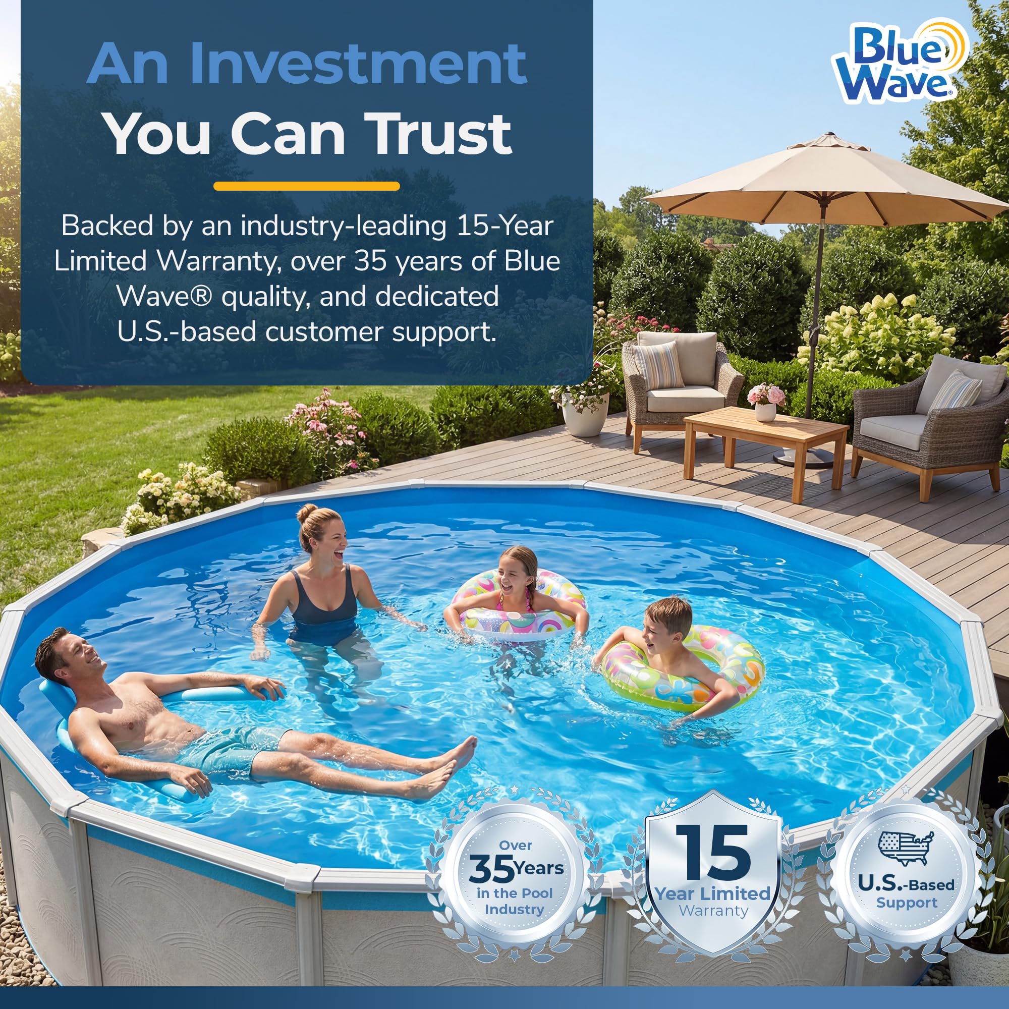 Amazon.com : Blue 18-ft Round Standard Gauge Overlap Liner - 48/54