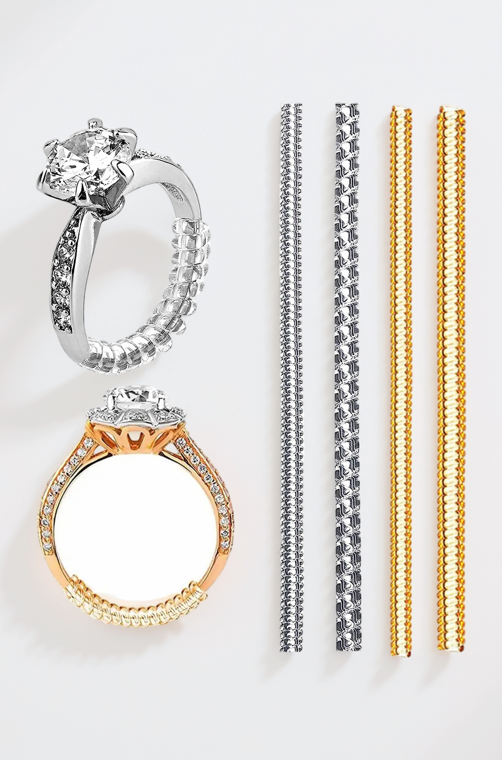 Ring Sizer Adjuster For Loose Rings For Women Men Ring Tightener Resizer Fit Spiral Silicone Adjuster for Loose Rings Pack of 4