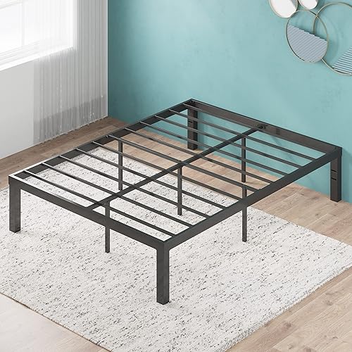 Miniatura 3 de Plataforma de metal, marco para cama Zinus Quick Lock 16 pulgadas, base para cama, no necesita caja de resortes, Acero, Negro