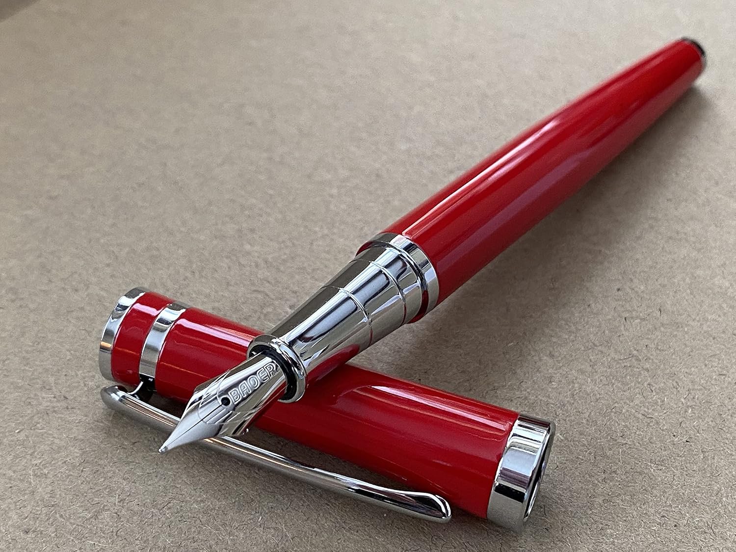 Rhapsody Luxury 3035 Executive Steel Fountain Pen in RED Ink Pens ~ 0.5mm Medium-Fine Nib, 3035 Pen RED - Image 4