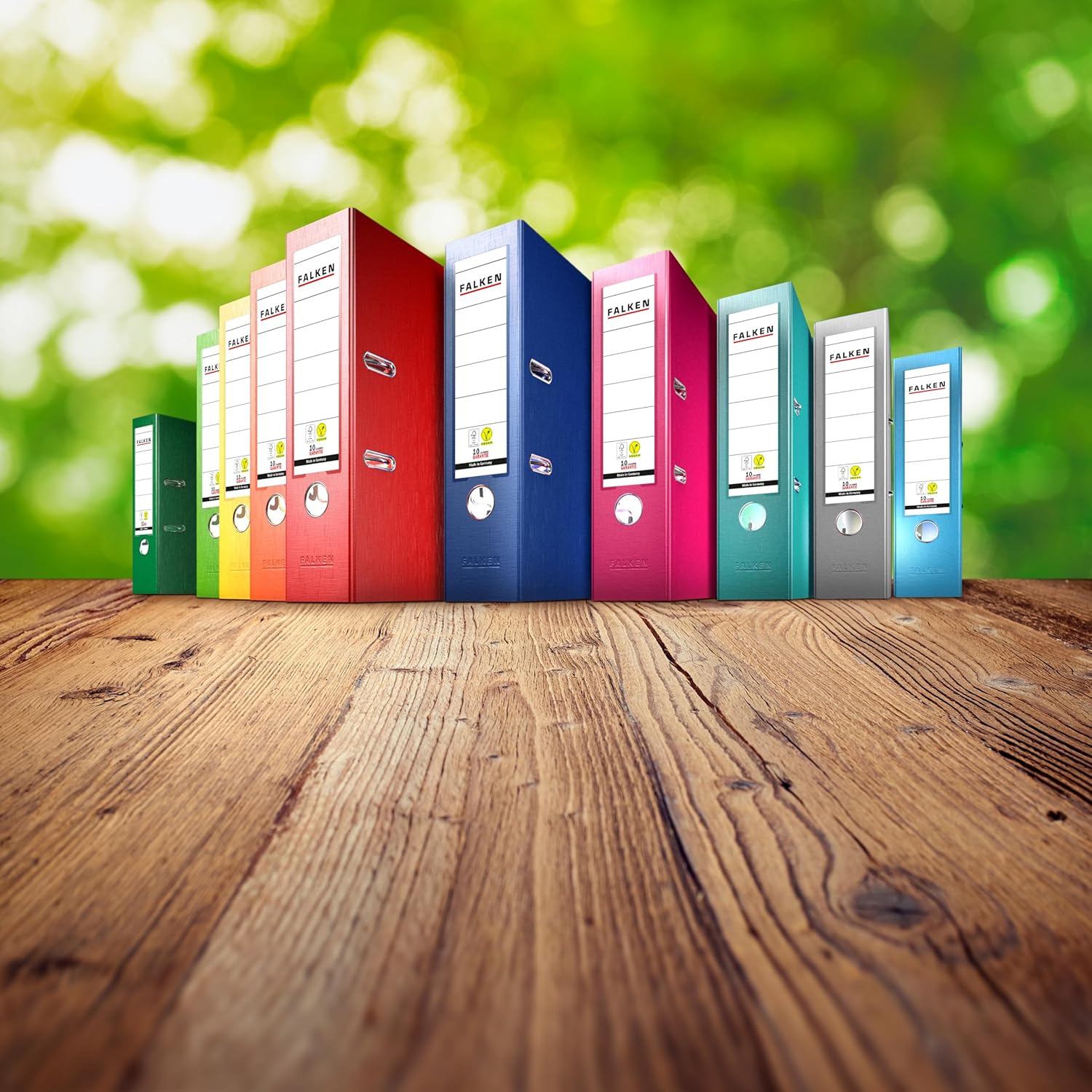 Original Falken 25-pack PP-Color plastic folders. Made in Germany. 5 cm narrow DIN A4 salmon ring binder vegan file folder letter folder office folder plastic folder slotted folder