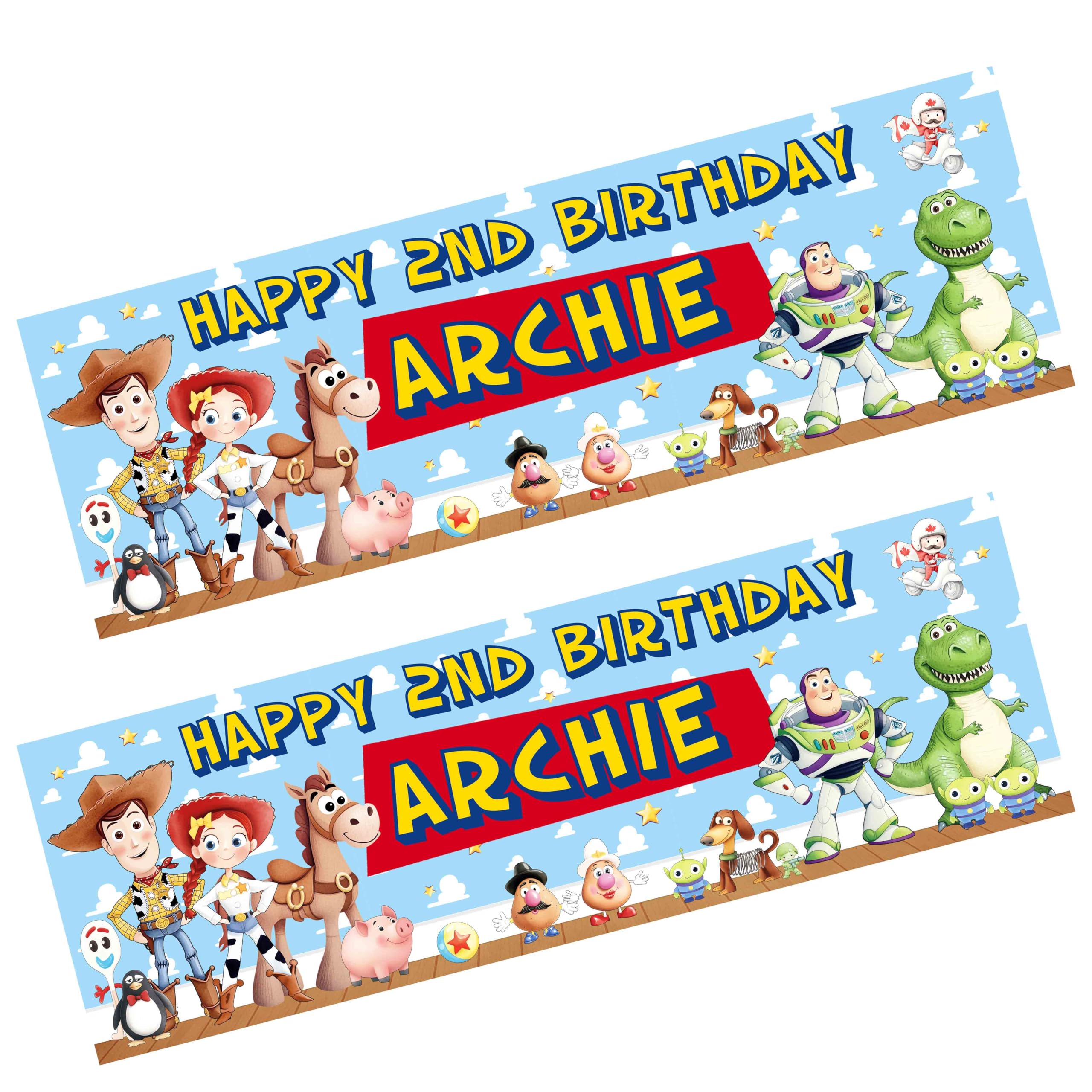 Toy Story Birthday Banner x 2 Personalised Party Banner Party Decoration, Birthday Gift, Party Banners