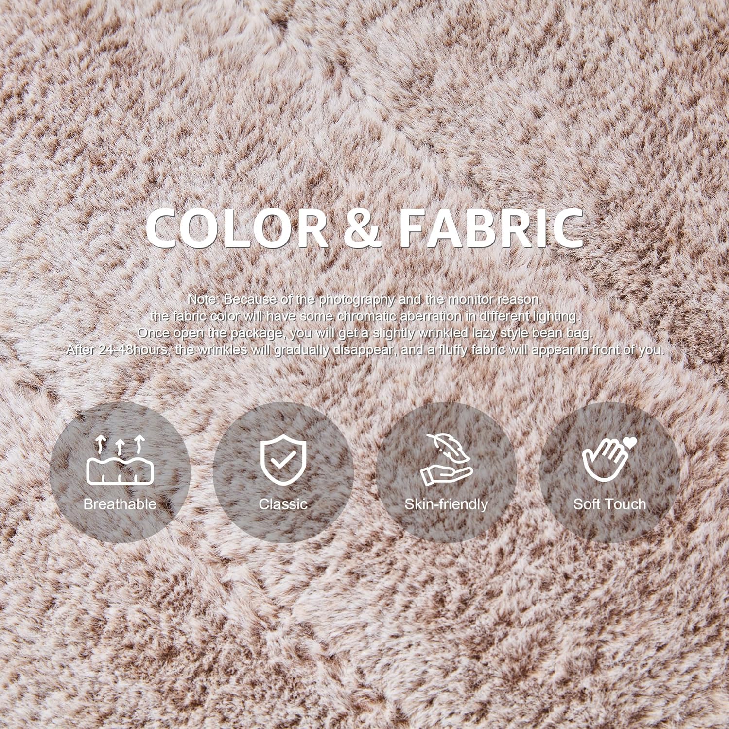 Giant Memory Foam Bean Bag Chair with Filler Brown Plush Single