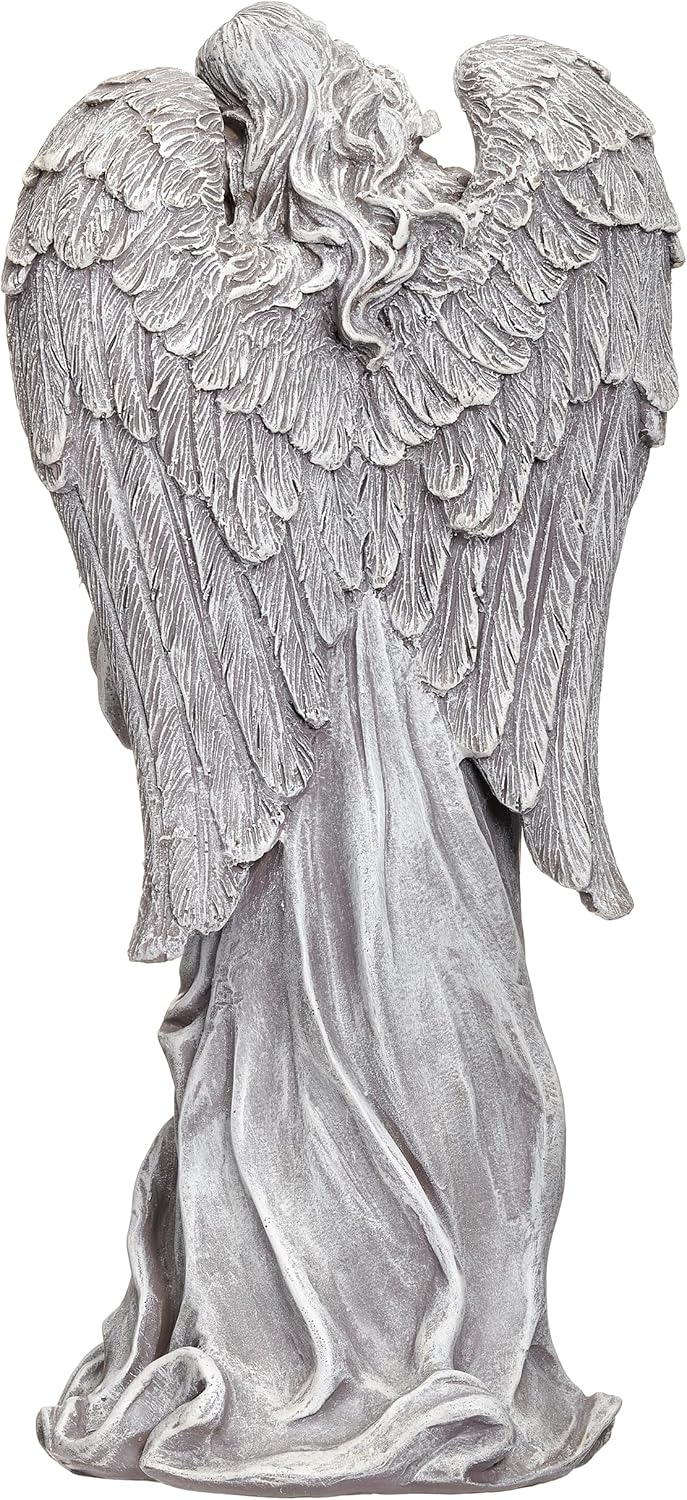Roman 21.25" H Standing Angel with Chimes Garden Statue, Religious Outdoor Decor, Insperational Gift