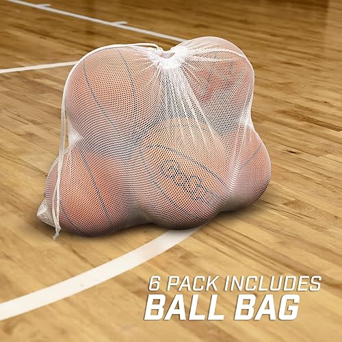 Miniatura 5 de GoSports IndoorOutdoor Rubber Basketballs - Six Pack of Size 6 or Size 7 Balls with Pump & Carrying Bag - Choose Your Size