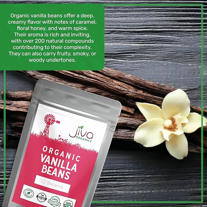 Jiva Organic Vainilla en Grano 10 Unidades - Orgánico, Grado A, Sri Lanka miniatura 4