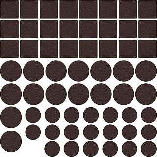60 Pack Felt Furniture Pads for Hardwood Floors – Self Adhesive Chair Leg Floor Protectors, Round & Square Felt Pads for Furniture Legs,(60PCS Brown)