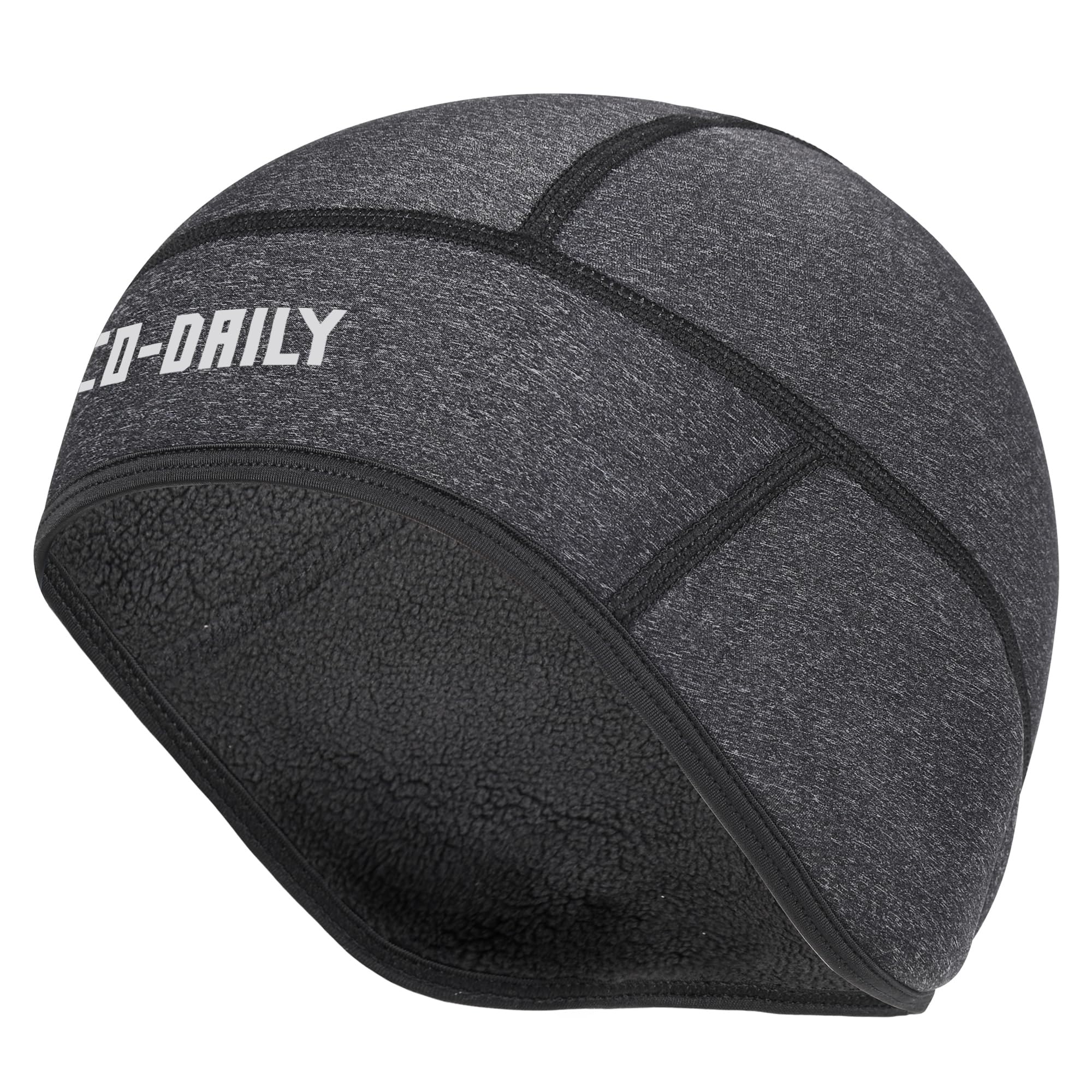 Eco-daily Fleece Skull Cap Helmet Liner, Winter Thermal Cycling Cap Hat Beanie for Men Women, Fits Under Helmets Grey