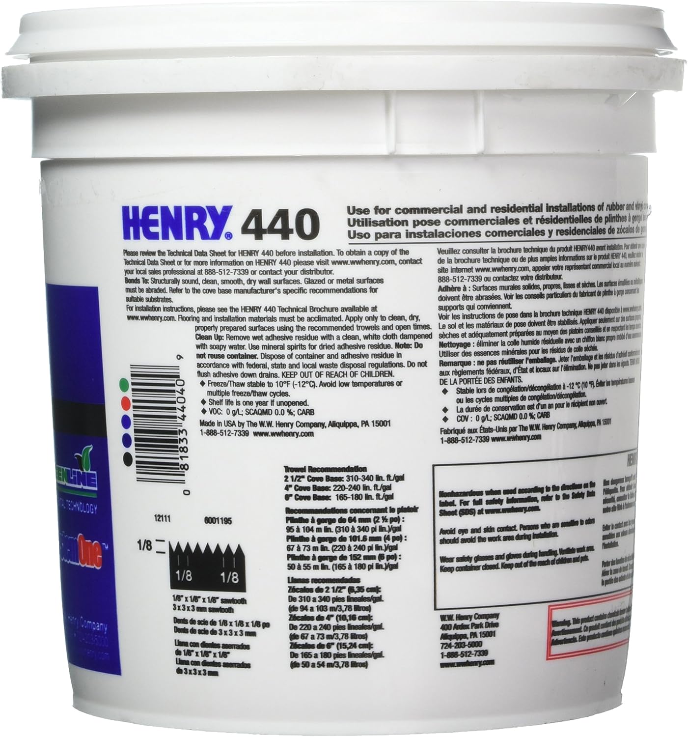 Henry, WW Company 12111 12111 GAL Cove Base Adhesive