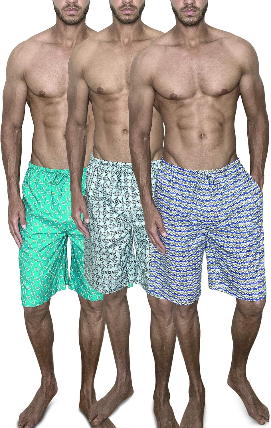 AMERICAN HEAVEN Men's Lounge Pajama Shorts | Woven Sleep Dorm Shorts| Drawstring & Pockets | Multi Packs & Colors