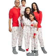 HonestBaby Family Matching Holiday Pajamas Organic Cotton for Men, Women, Kids, Toddlers, Baby Boys, Girls, Unisex Pets, Moose & Mugs, X-Large