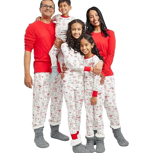 HonestBaby Family Matching Holiday Pajamas 100% Organic Cotton for Men, Women, Kids, Toddlers, Baby Boys, Girls, Unisex, Pets