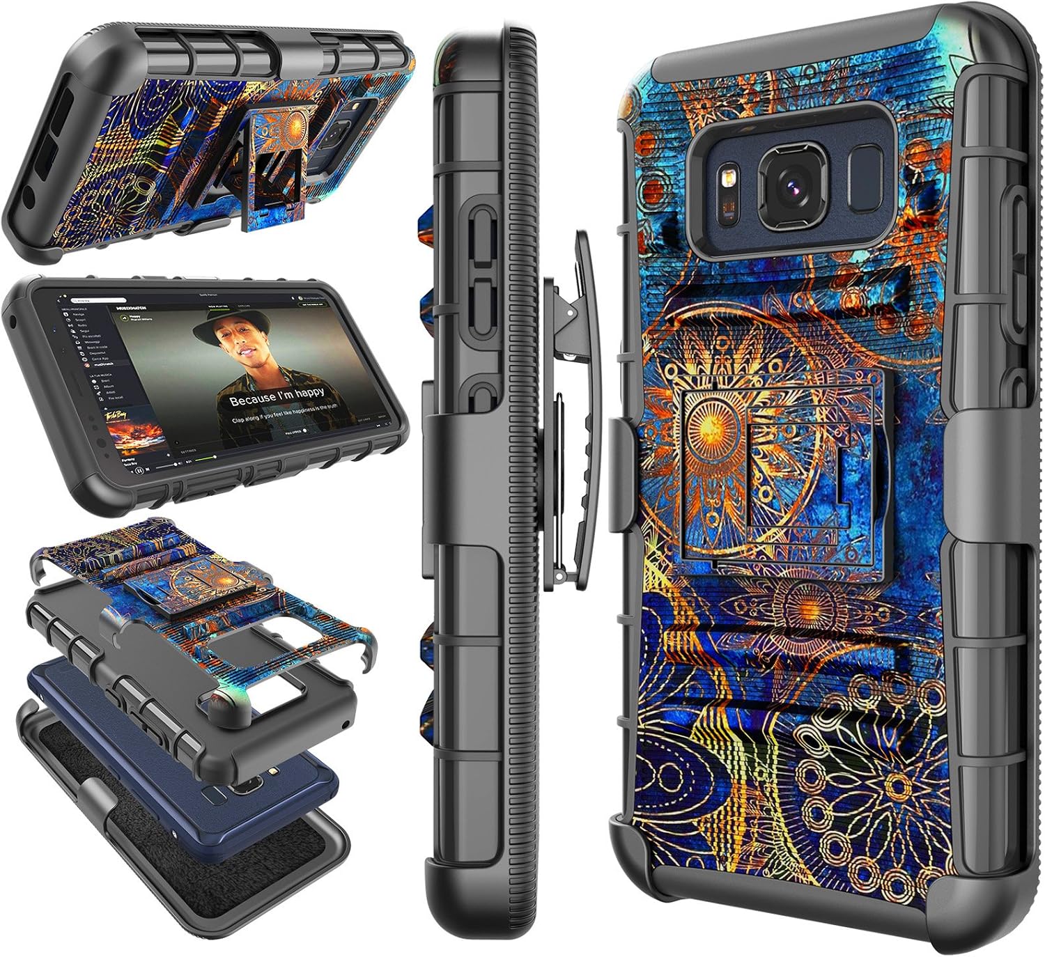 Galaxy S8 Active Case, S8 Active Holster Clip, Tekcoo [Hoplite] Shock Absorbing [Camo Relic] Swivel Locking Belt Defender Full Body Kickstand Carrying Pattern Cover for Samsung Galaxy S8 Active AT&T