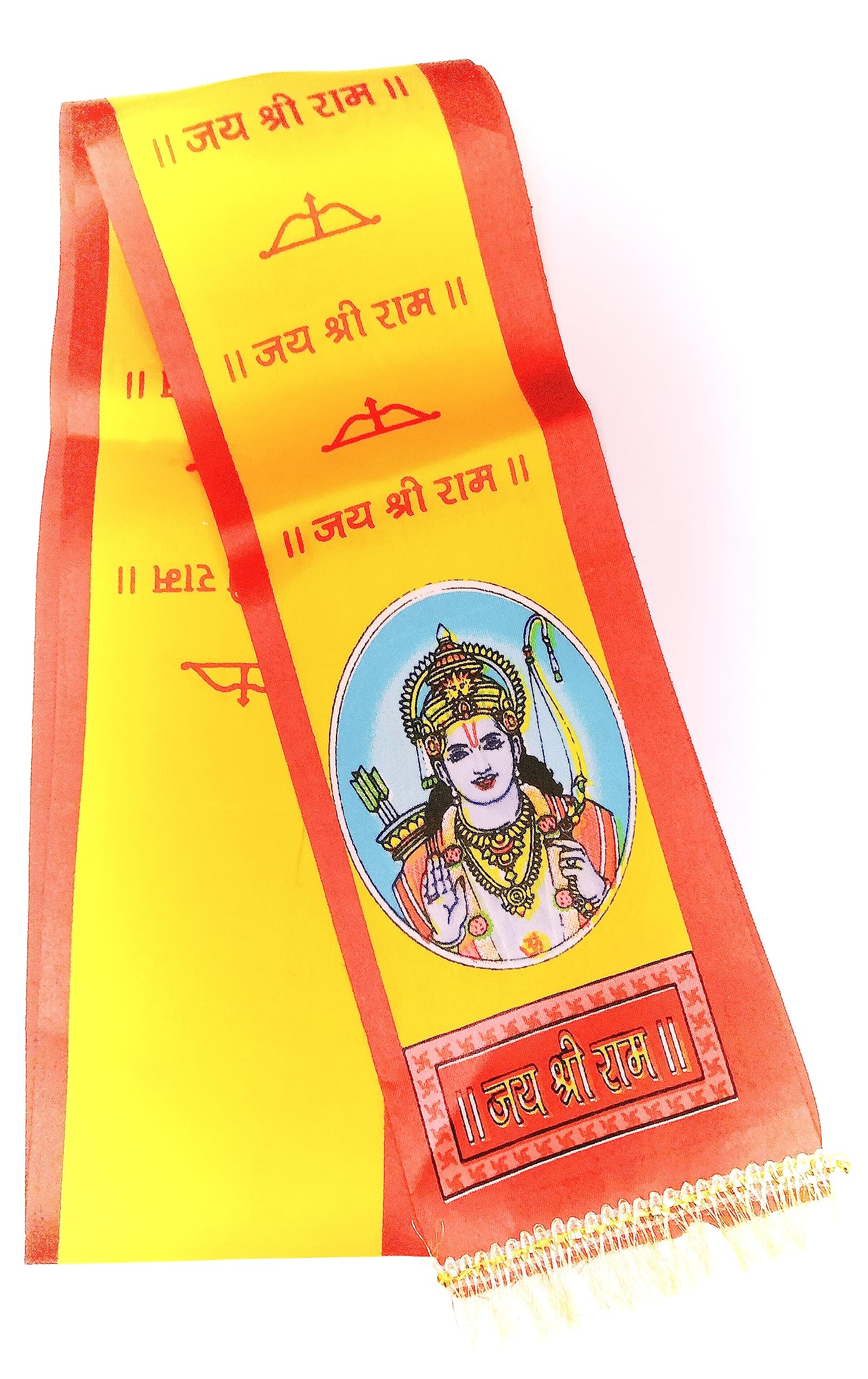Men’s Jai Shree Ram Silk Patka | Small Dupatta for Pooja & Religious Use | Lightweight Traditional Stole | 44 x 4 Inch-image-24