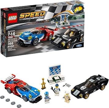 LEGO Speed Champions 6175279 2016 GT & 1966 Ford Gt40 75881 Building Kit 366 Piece, Multi