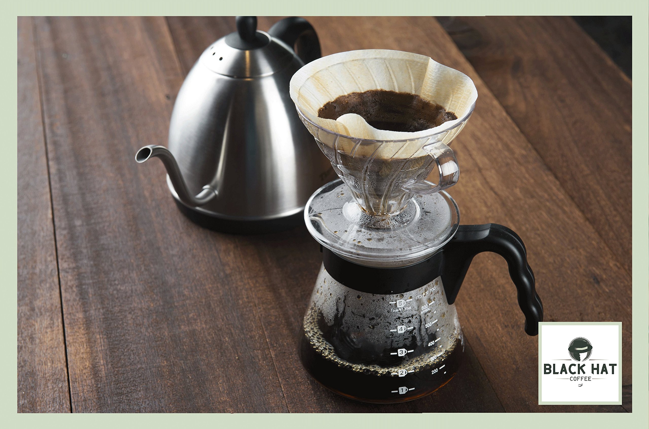 BLACK HAT COFFEE House Blend – Premium Filter-Kaffee aus Robusta-und Arabica-Bohnen – Röst-Kaffee gemahlen 12 x 500 g (6 kg)
