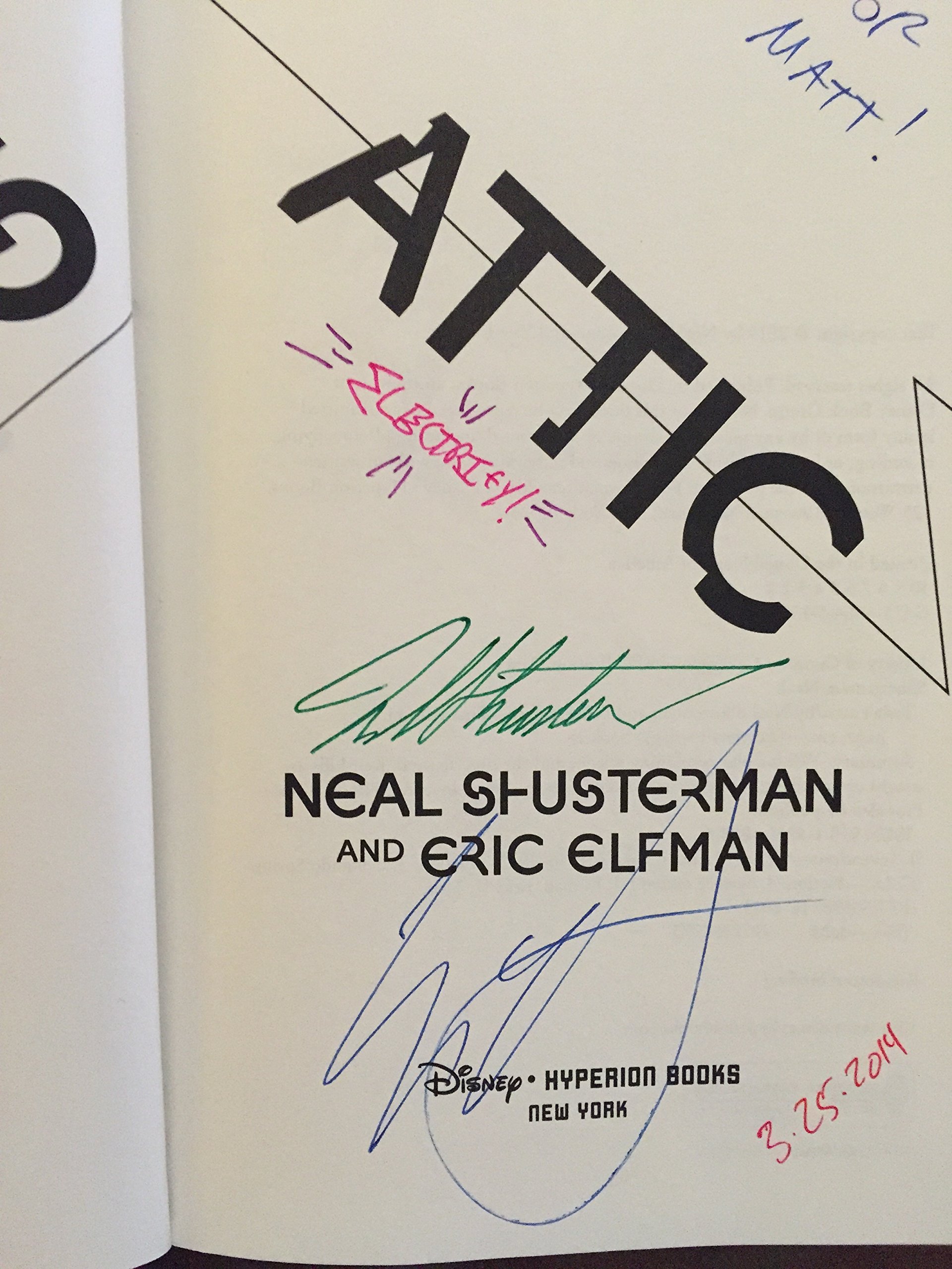 Tesla's Attic Shusterman, Neal and Elfman, Eric