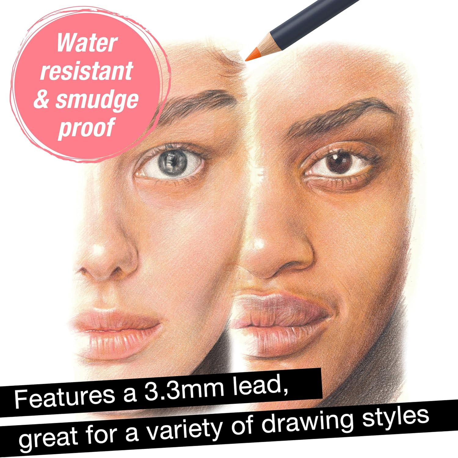 Faber-Castell Goldfaber Colored Pencils: Skin Tone Colored Pencils with Smooth Laydown, Rich Pigment, Break-Resistant Cores, Great for Portraits, Sketching & Adult Coloring (12 Count)