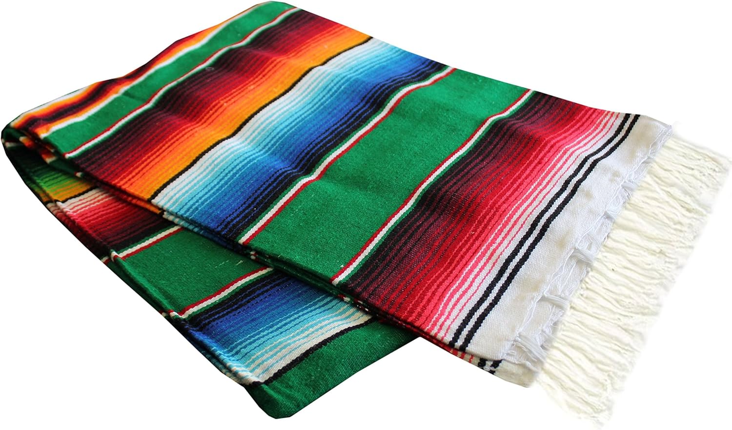 Del Mex Mexican Serape Blanket (X-Large, Turquoise)