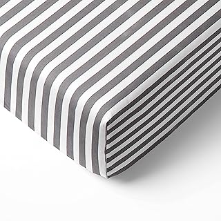 Bacati - Grey Pin Stripes Crib Fitted Sheet