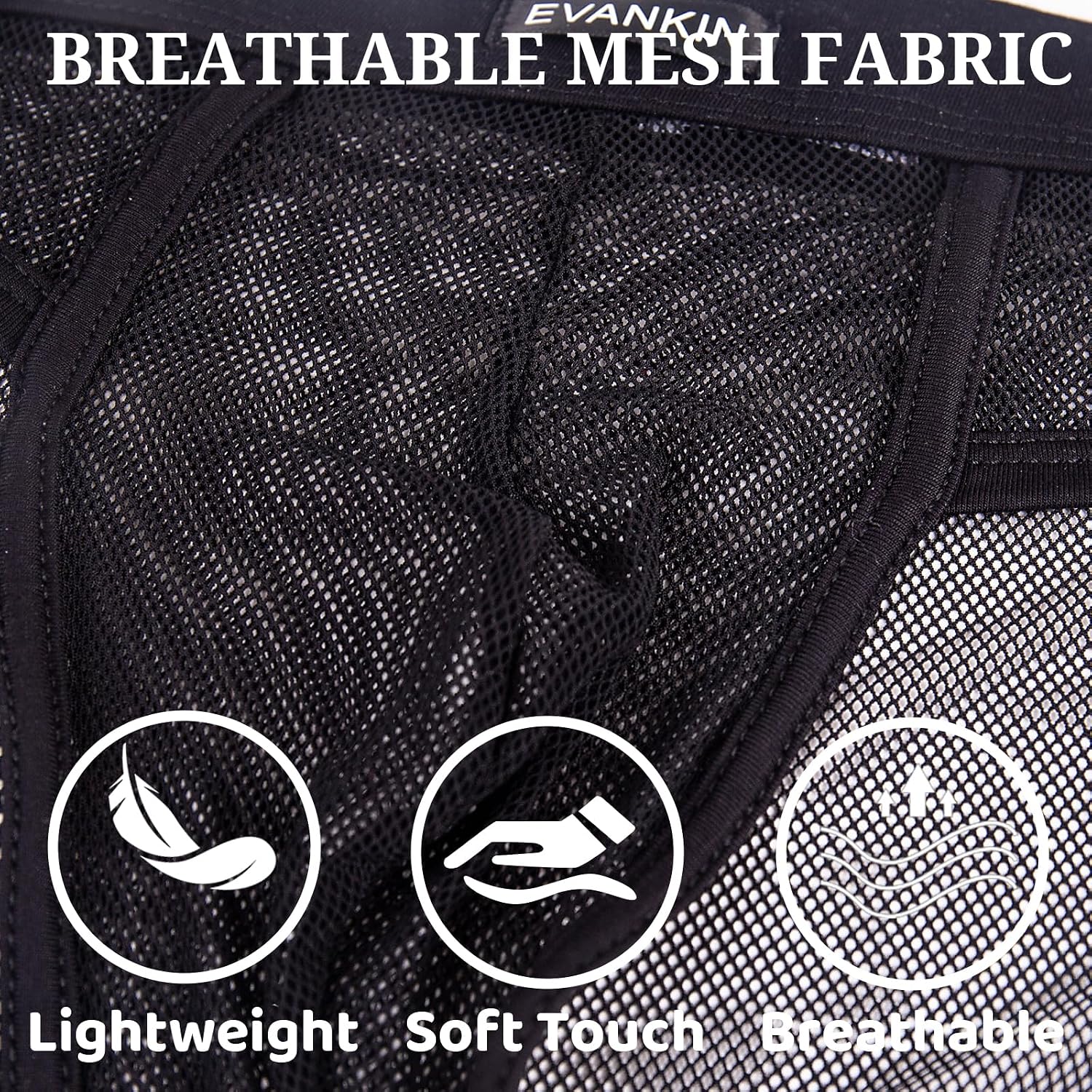 Evankin Men's Sexy Sheer Mesh Boxer Briefs Low Rise Breathable Underwater