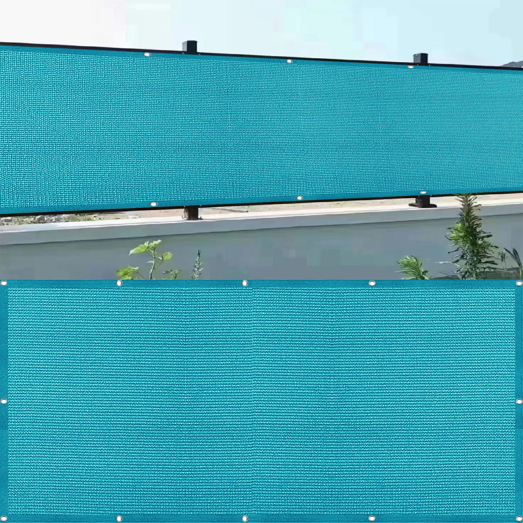 Brise vue balcon 70x700 cm bleu résistant aux UV et au vent pour extérieur