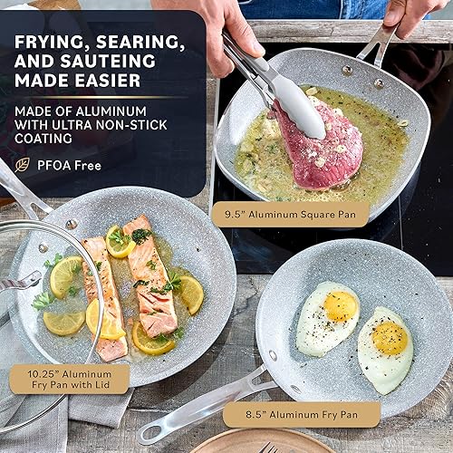 Miniatura 3 de Home Hero Juego de ollas y sartenes antiadherentes, juegos de utensilios de cocina compatibles con inducción + juegos de utensilios para hornear,