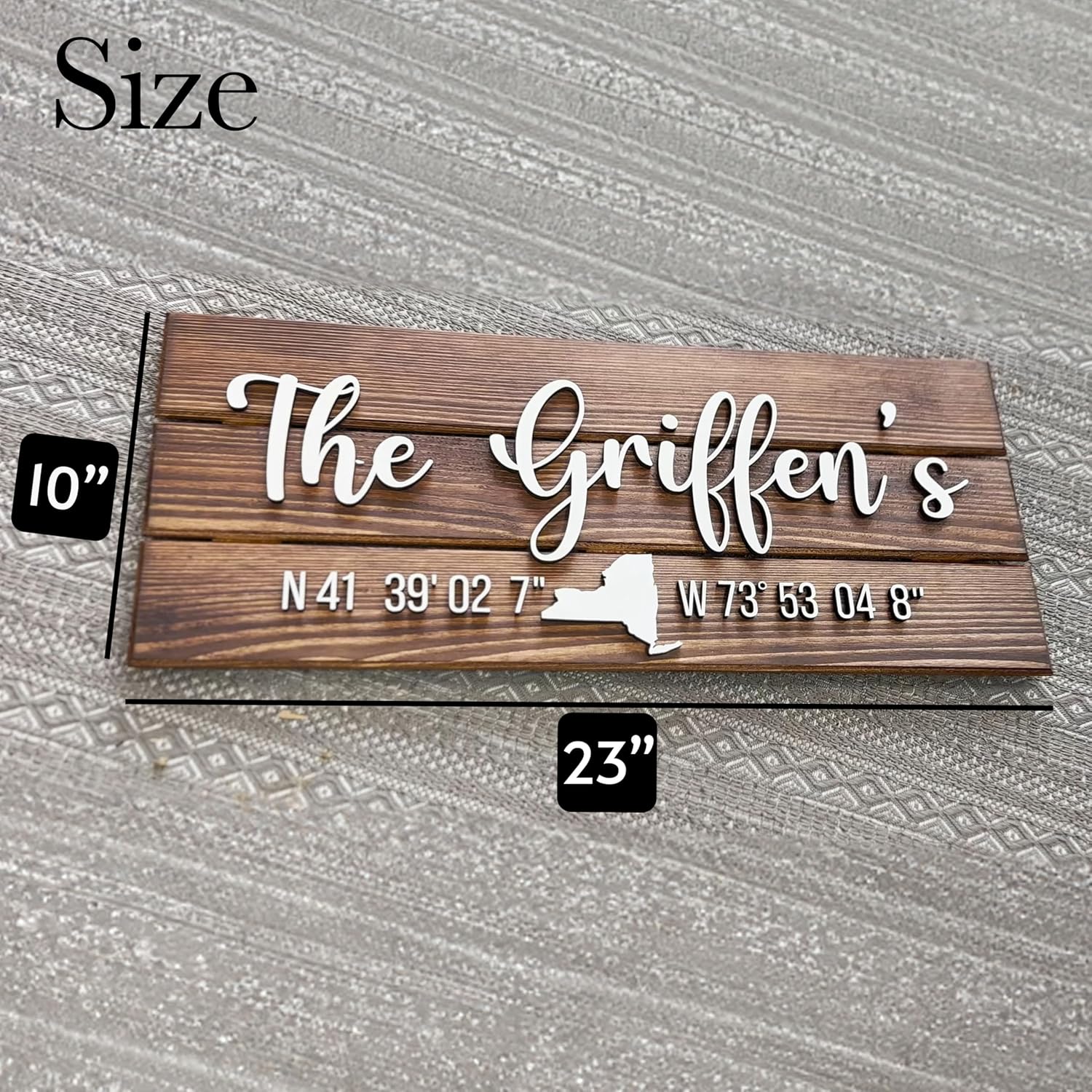 Custom Coordinates Sign with Family Name, Parents or Grandparents Gifts, Latitude Longitude Sign, Last Name Sign with Coordinates, Gifts for Anniversary