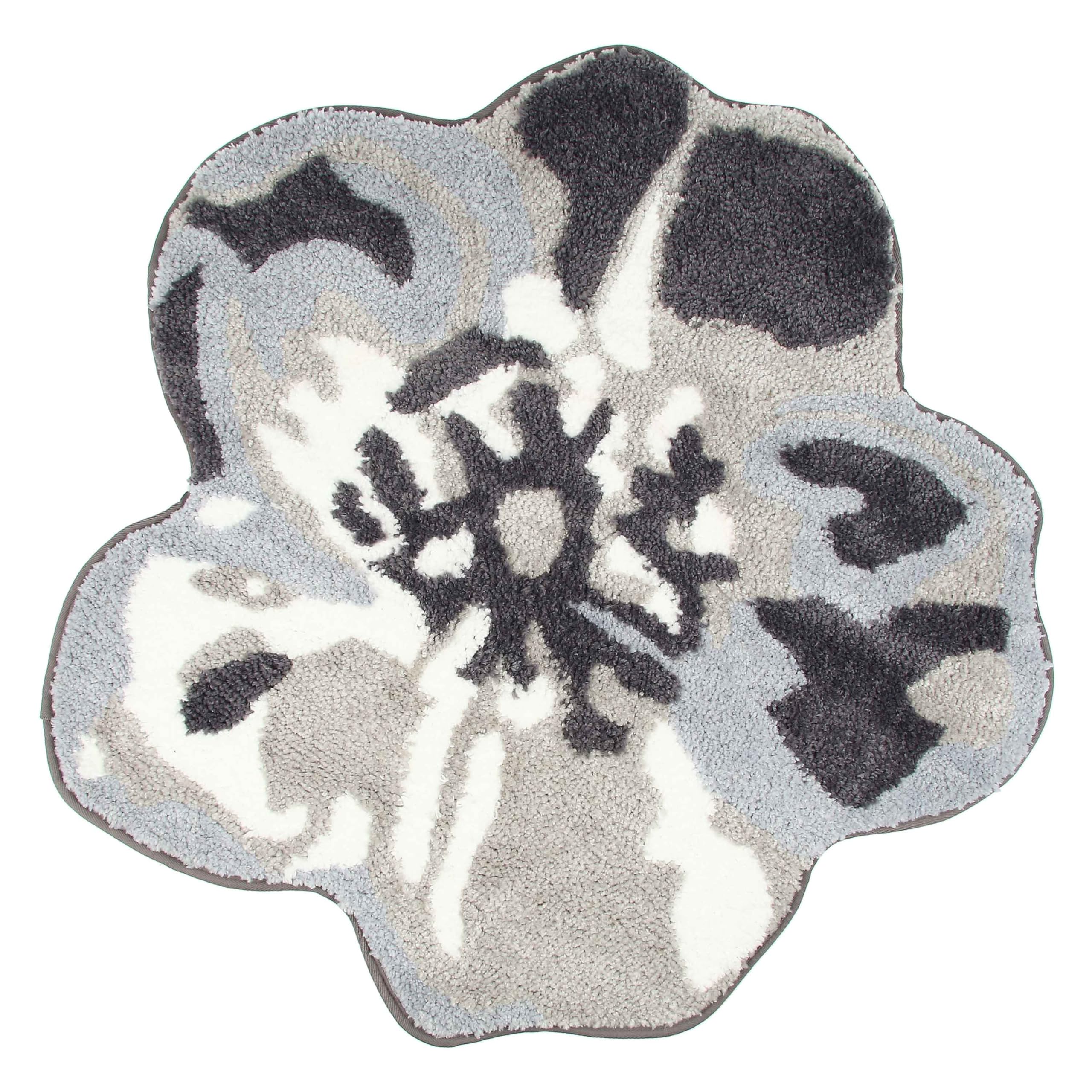 Tappeto a forma di fiore Bloom, grigio