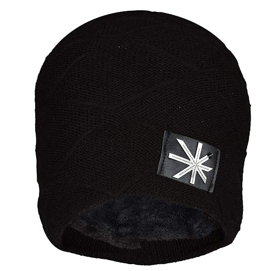 FabSeasons Black Unisex Acrylic Woolen 