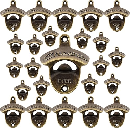 Miniatura 16 de Abridor de botellas de estilo antiguo, abridor de tapa de cerveza montado en la pared, regalo de salud, abrebotellas de soda de cobre antiguo para