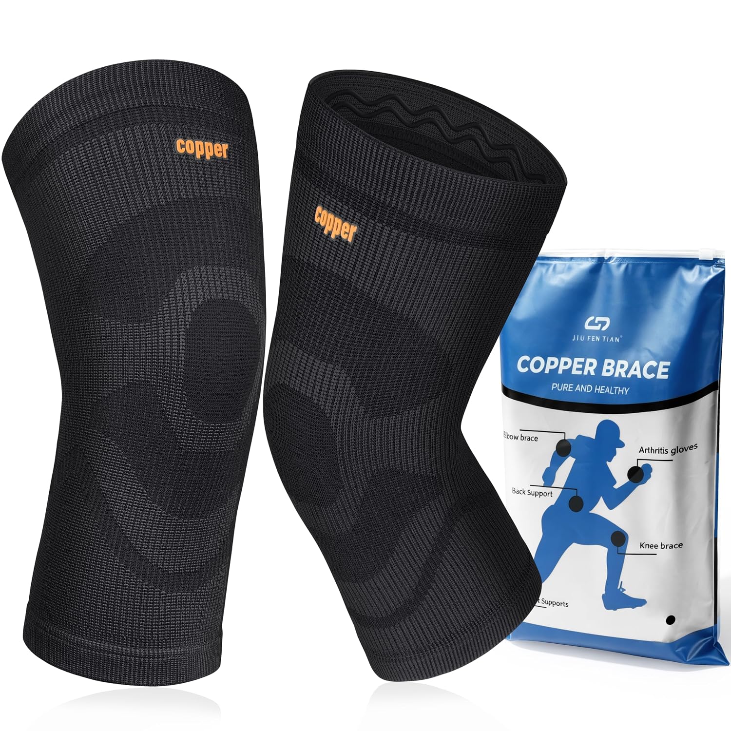 Knee Compression Sleeve for Arthritis Knee Pain (1 Pair, X-Large)