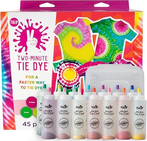 Tulip Kit de teñido anudado de un solo paso, kit de dos minutos, resultados más rápidos y técnicas fáciles incluidas, divertida actividad de