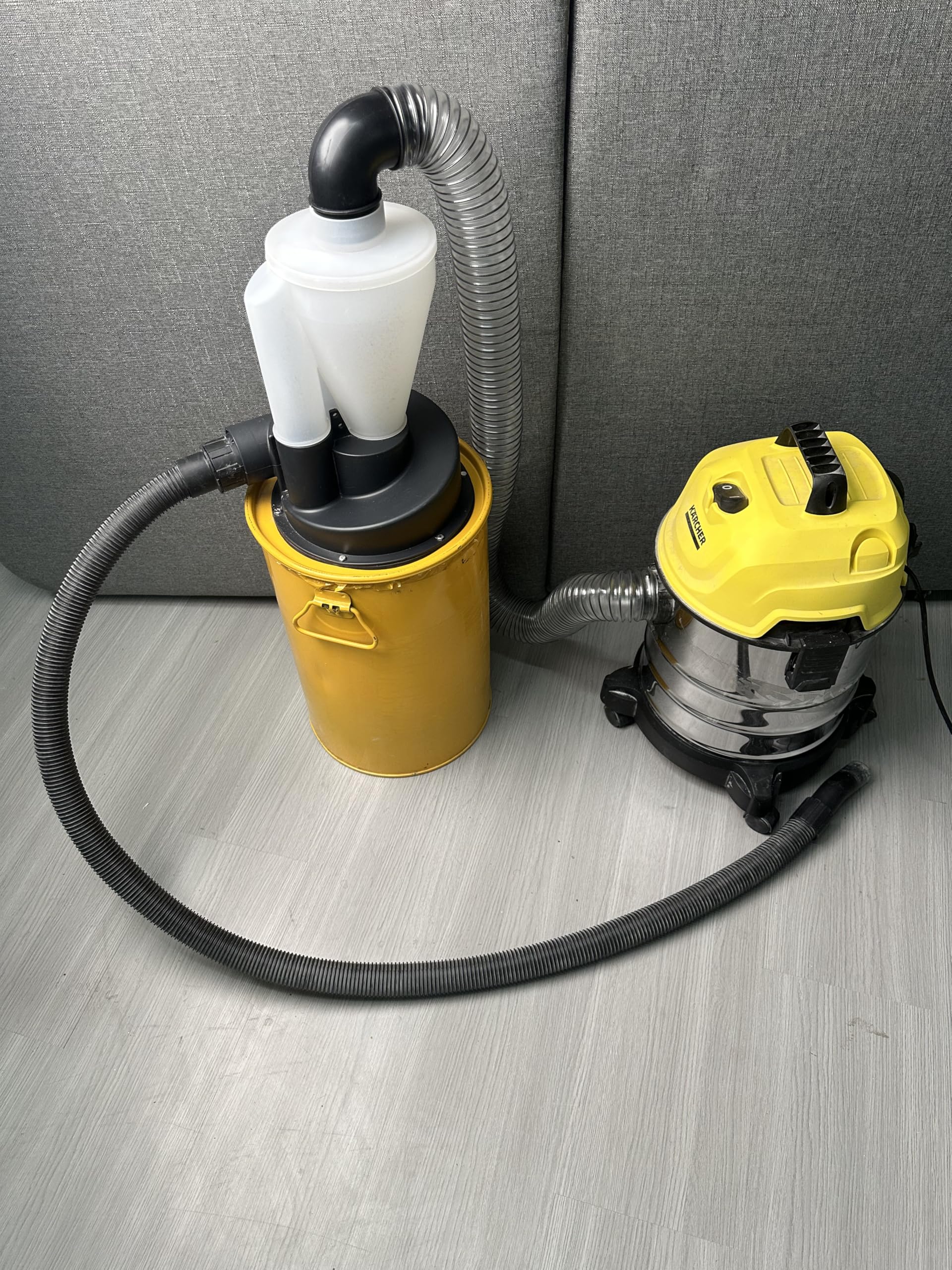 Séparateur de poussière cyclonique 2,5"/63,5 mm avec double filtre – Mise à niveau du collecteur de poussière industriel pour atelier, travail du bois, Shop-Vac et système d'aspiration DIY