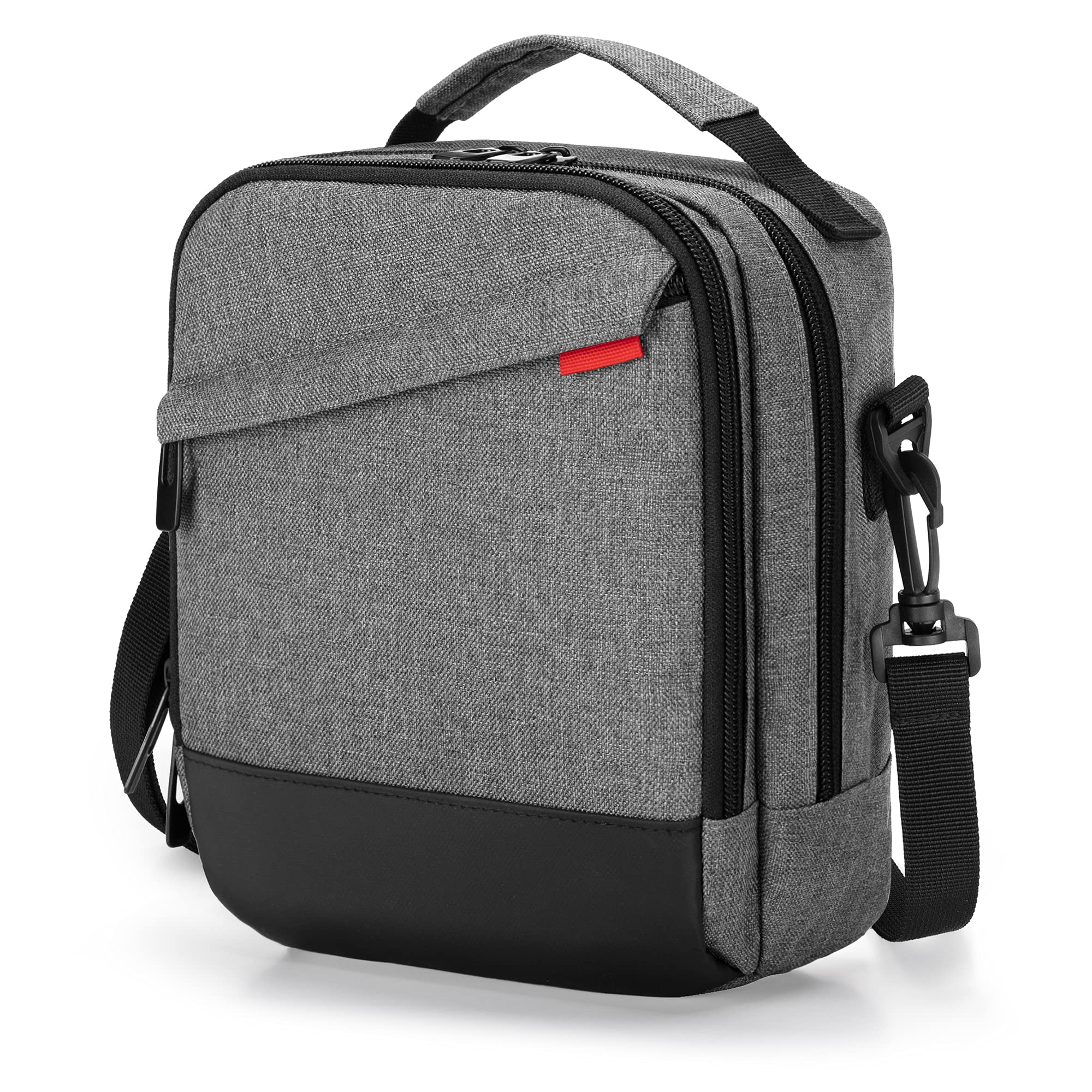 CURMIO Borsa termica per insulina da viaggio, borsa per alimenti per il diabete con tracolla per penna per insulina, glucometro e forniture per diabetici, Grigia (solo borsa)