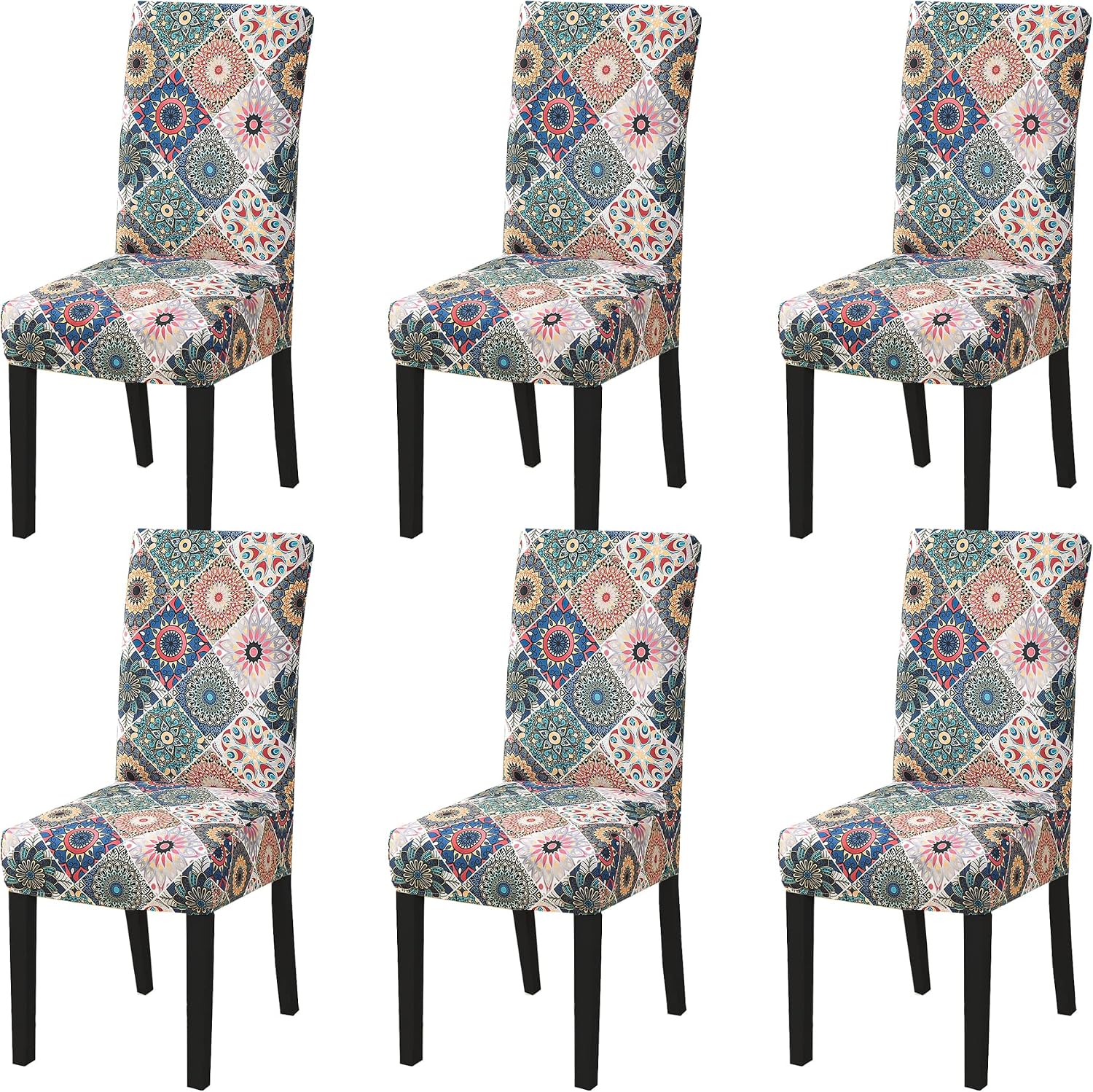 HZDHCLH Chair Covers Slipcovers 4/6 PCs Stretch Removable Washable Short Dining Chair Protector Cover Seat for Hotel,Dining Room,Ceremony(Curtain of Dreams,6 PCS)