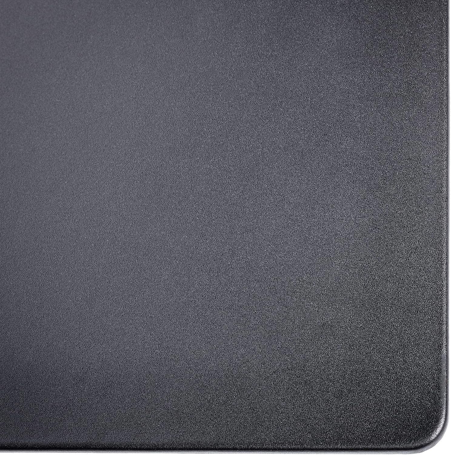 Black Leather 24" x 19" Desk Mat Without Rails