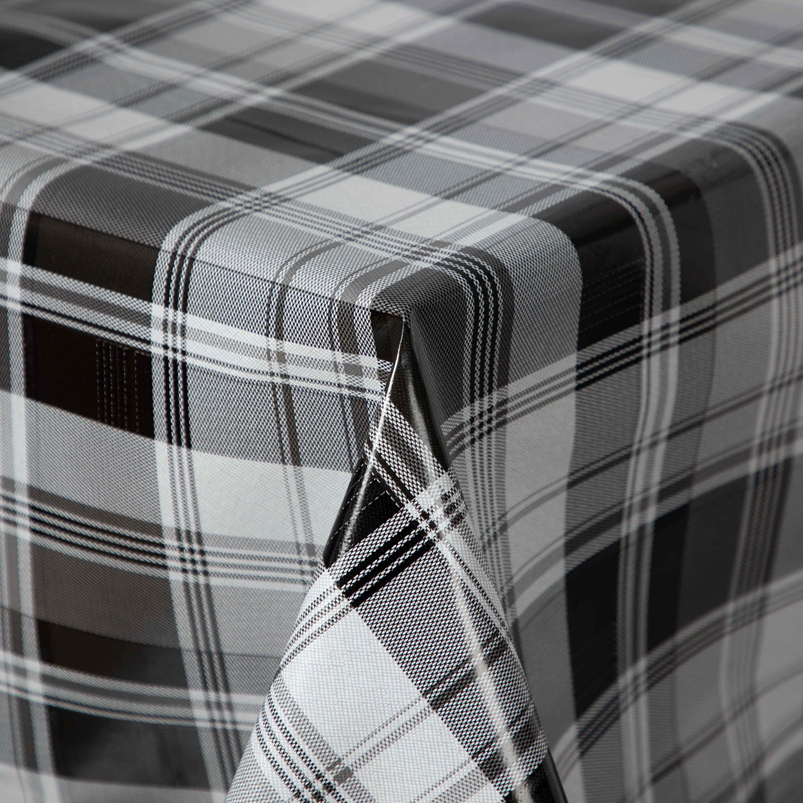 Oilcloth Tablecloth Black and White Series with Piping Band Keel Square 130 x 160 cm Washable