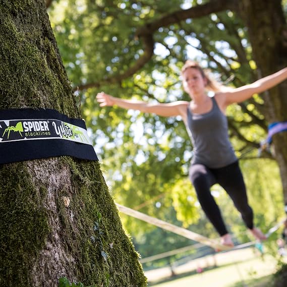 Tree protection XL with line supports, abrasion-resistant fabric, 4 Velcro strips, 200 cm, compatible with all Spider slacklines