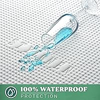 Vista 3 de Protector de colchón Queen Tencel Eucalipto – Funda de refrigeración impermeable transpirable que protege contra la humedad, derrames y manchas, sin