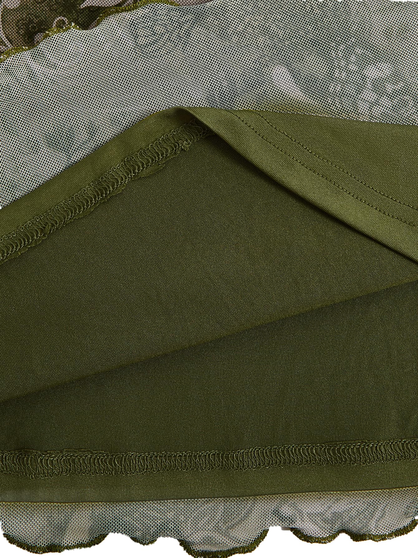 Milumia Women's Summer Mini Dress Vintage 90s Spaghetti Strap A Line Mesh Short Dresses Sun Dress: Small Allover Green