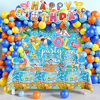 Pool Party Decorations, Summer Beach Pool Themed Birthday Party Supplies...